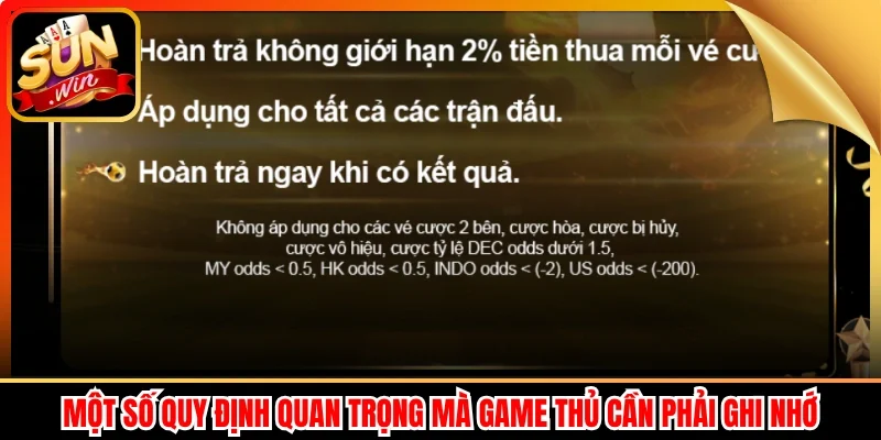 Một số quy định quan trọng mà game thủ cần phải ghi nhớ