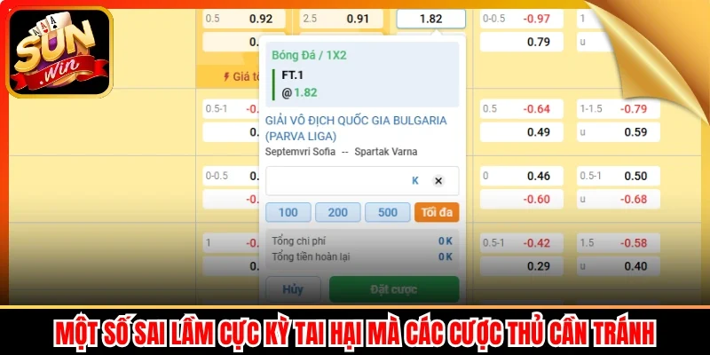 Một số sai lầm cực kỳ tai hại mà các cược thủ cần tránh