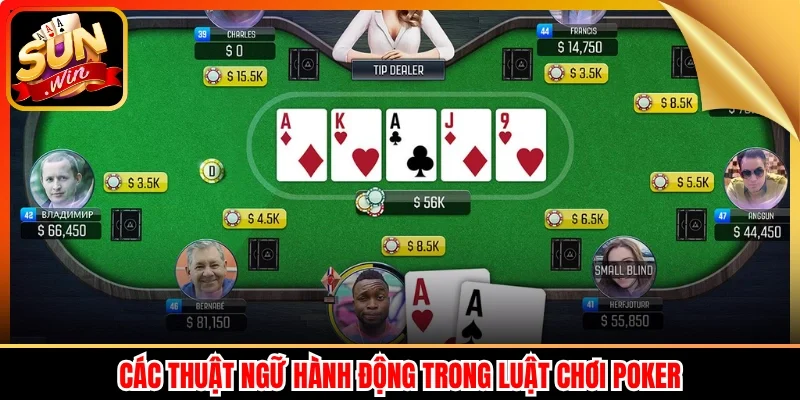 Các thuật ngữ hành động trong luật chơi Poker