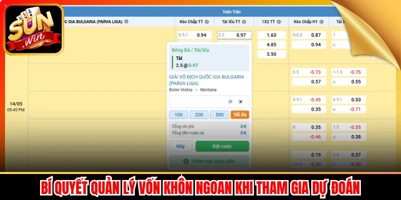 Bí quyết quản lý vốn khôn ngoan khi tham gia dự đoán