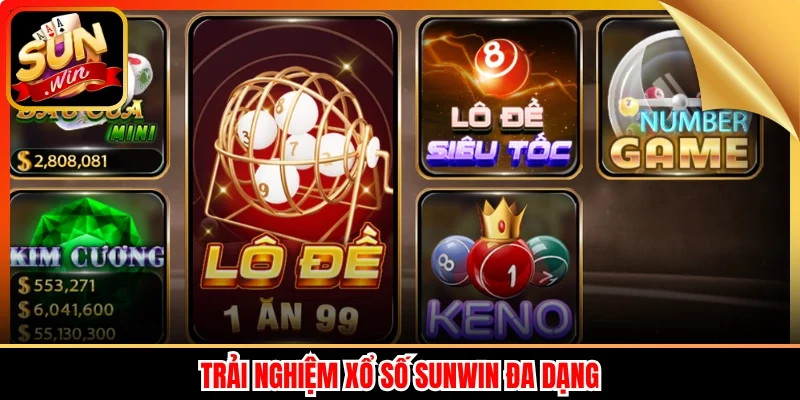Trải nghiệm Xổ số Sunwin đa dạng